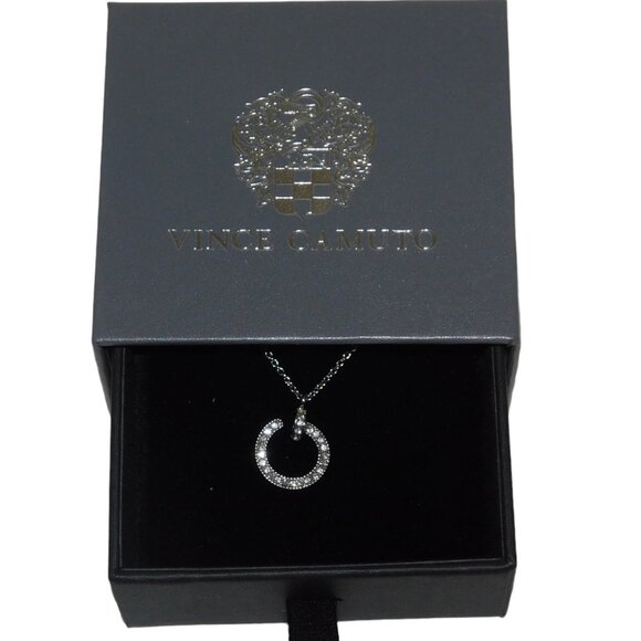 Vince Camuto Ayla Necklace New In Box Silvertone With Crystals - Picture 1 of 5